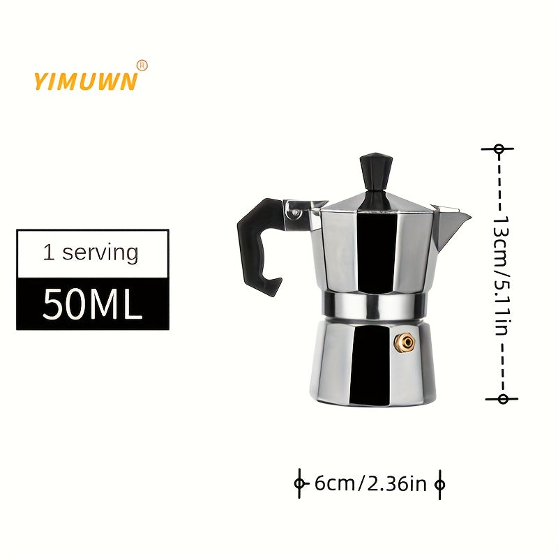 Italian Style Stovetop Espresso Maker - Enjoy Strong and Flavored Coffee with this Aluminum Moka Pot - Convenient to Use and Easy to Clean