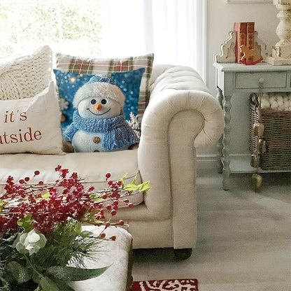 Santa Claus Christmas throw pillow cover with cute 2D digital print, made of polyester. Perfect for living room and bedroom sofas. Machine washable with zip closure. 45.01x45.01cm.