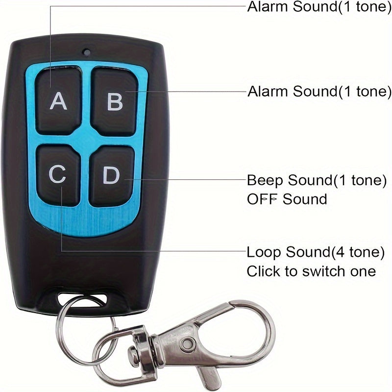 12V remote horn with 7 tones and 100W power for vehicles.