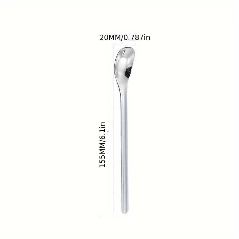 Silvery Ear Bird's Nest Spoon made from 304 stainless steel, suitable for children's eating, stirring coffee or honey.