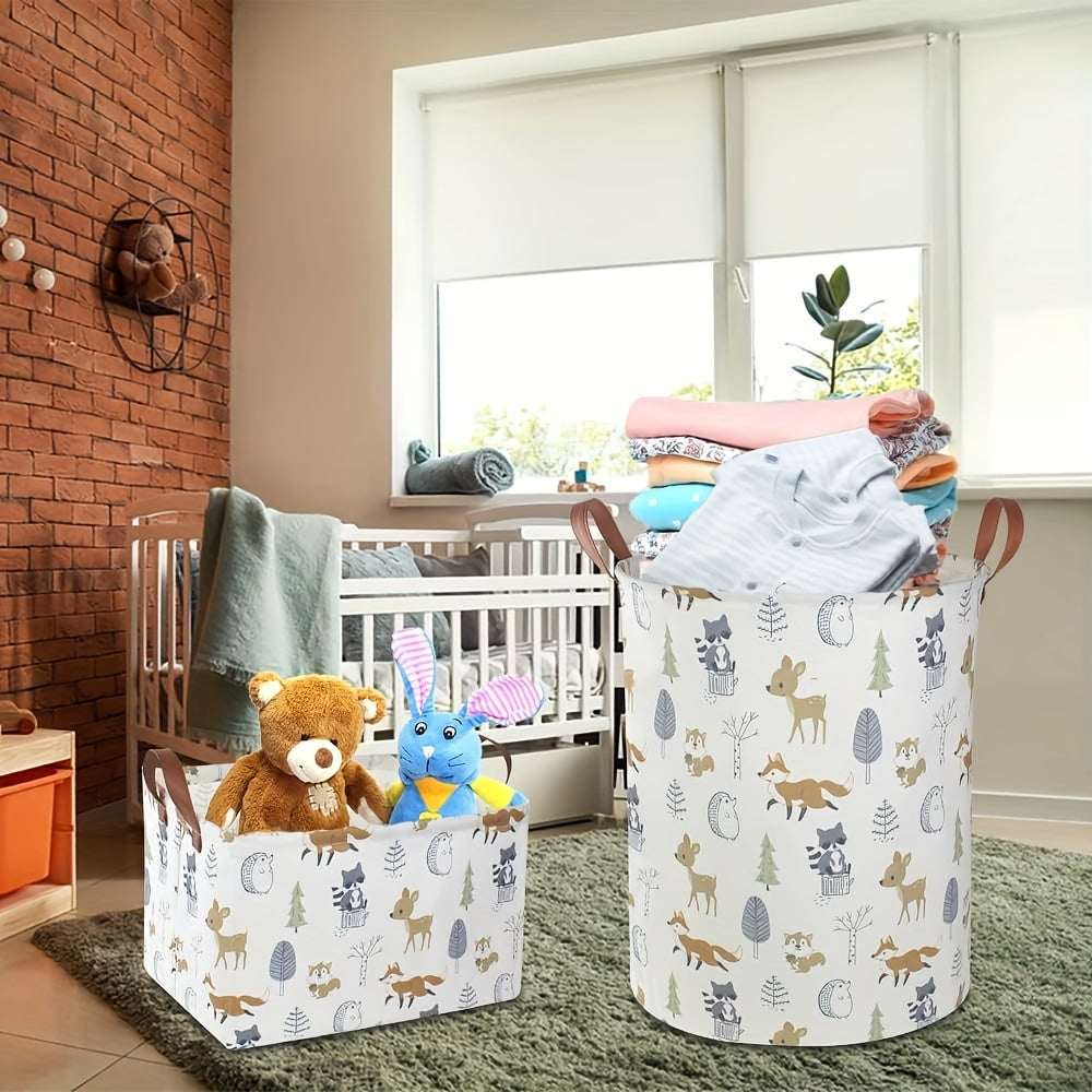 Waterproof storage box for bedroom, this laundry basket is also perfect for clothes storage, toy organization, and room decoration.