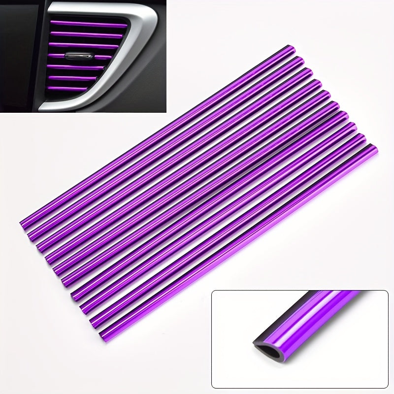 10PCS 20cm U-shaped Car Air Conditioner Air Outlet Decoration Strip with Car Shape Door Corner Protector