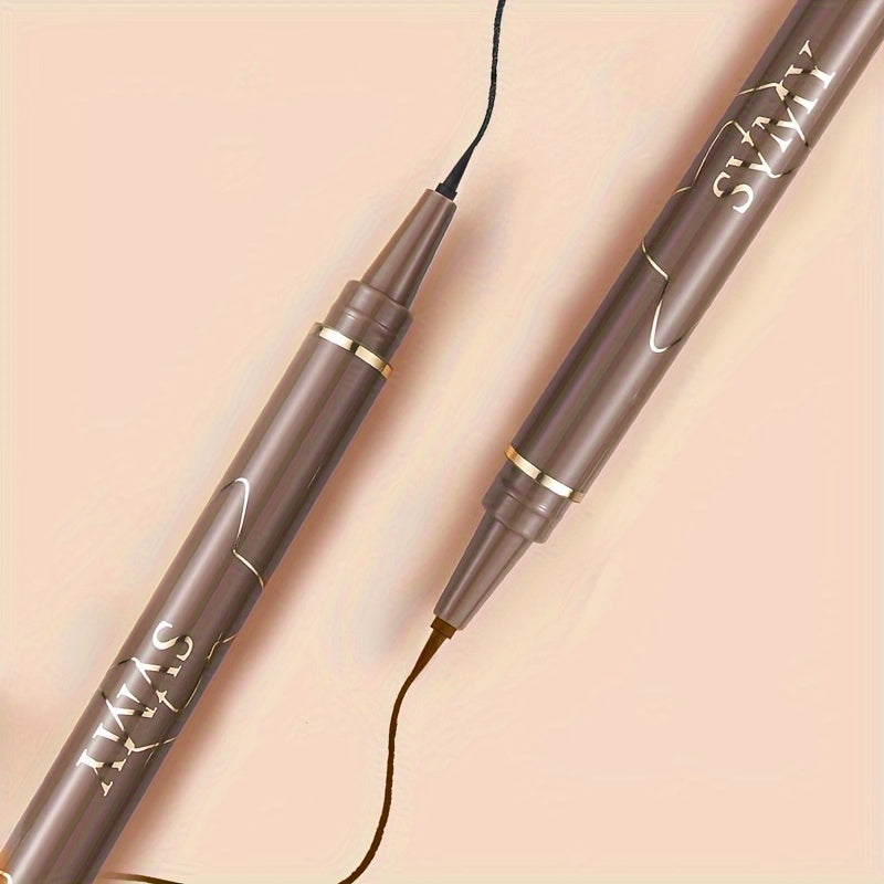 Waterproof black liquid eyeliner pen with quick-dry formula that resists smudging, sweat, and lasts long.