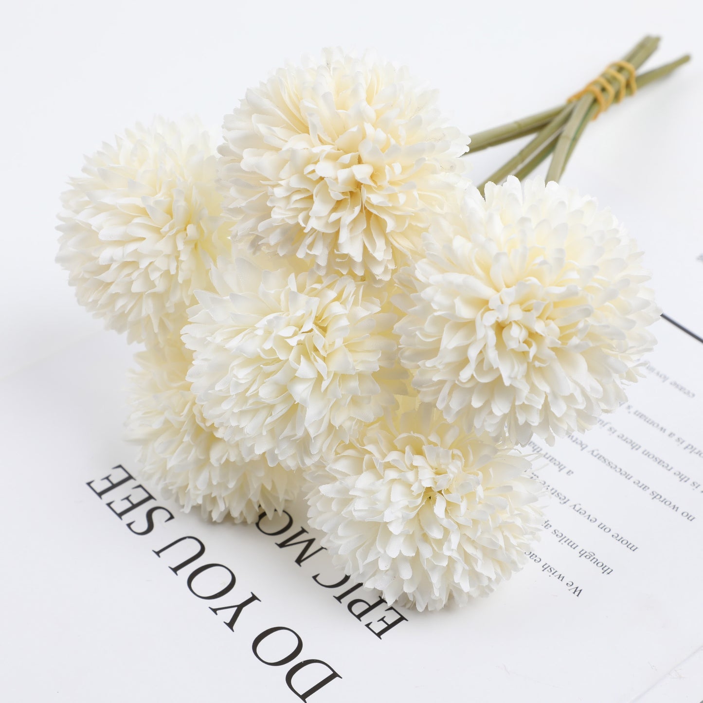 5pcs Faux Dandelion Flower Bouquet for Wedding, Parties, or Home Decor