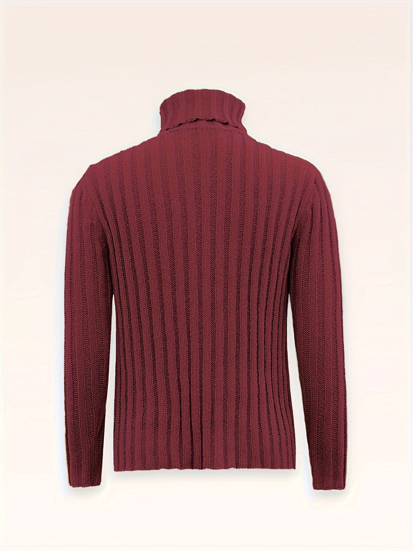 Stylish solid color turtleneck sweater for big and tall men, perfect for casual autumn and winter wear.