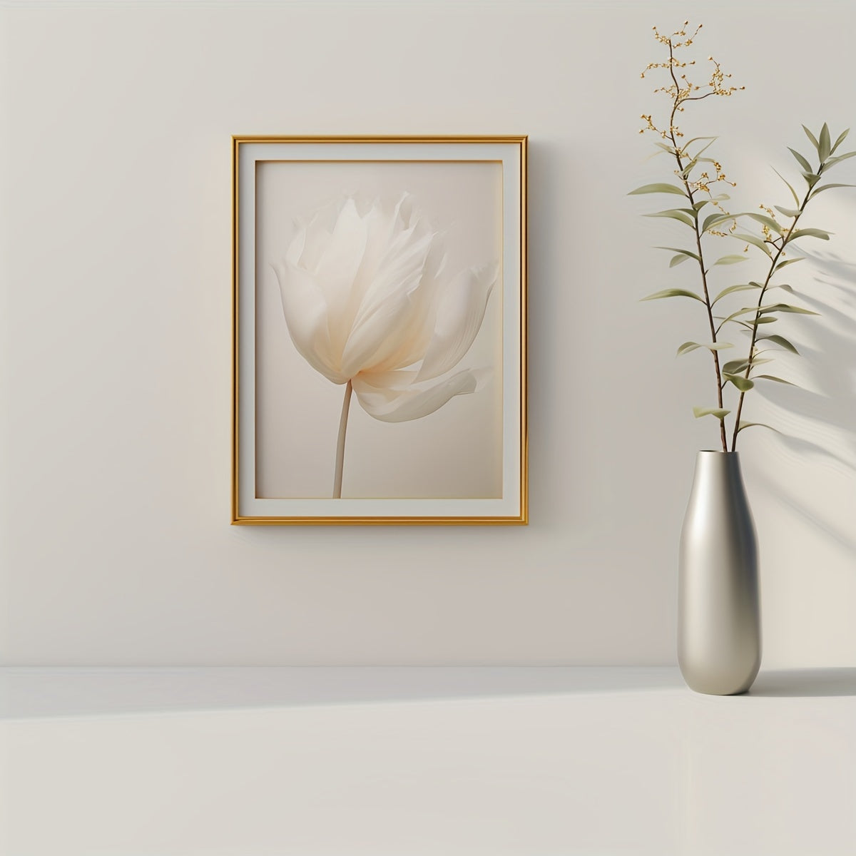 3 white peony flowers wall art prints for modern neutral decor in any room, unframed.