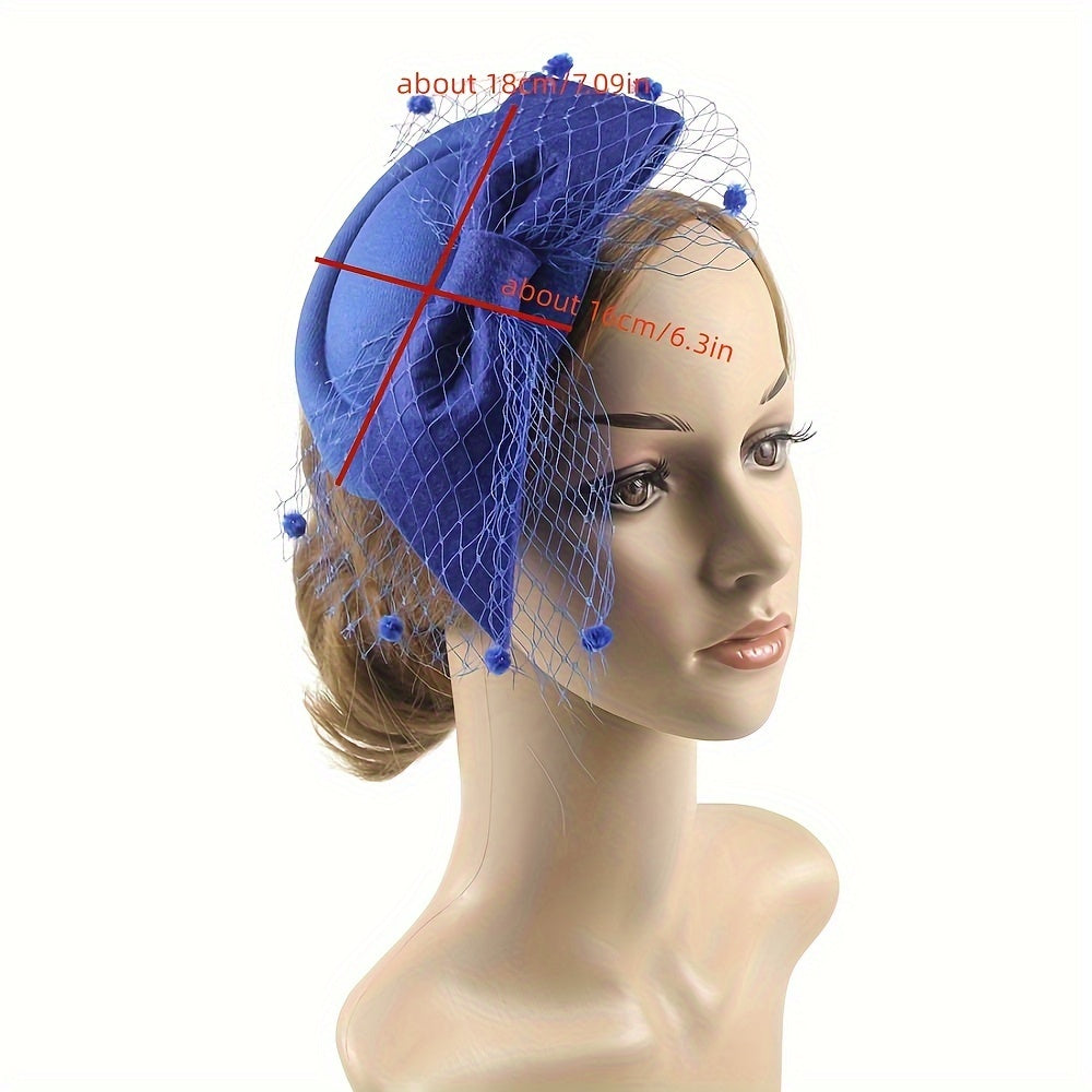 Stylish Faux Feather Mesh Headband with Clip - Ideal for Bridal, Wedding & Cocktail Tea Parties