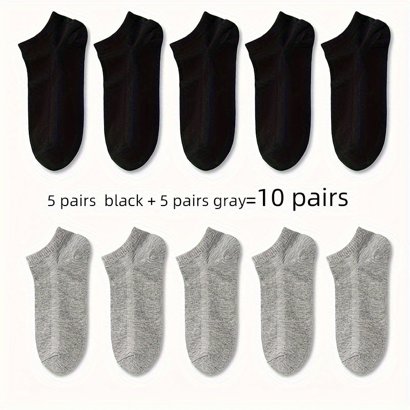 20 pairs of unisex solid color short socks, for all seasons.