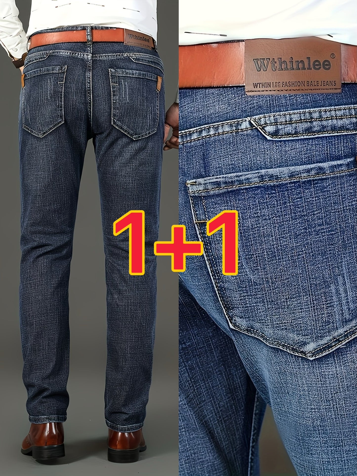 2 ta erkaklar uchun denim shimlar, tashqi faoliyatlar uchun cho'ntaklar bilan