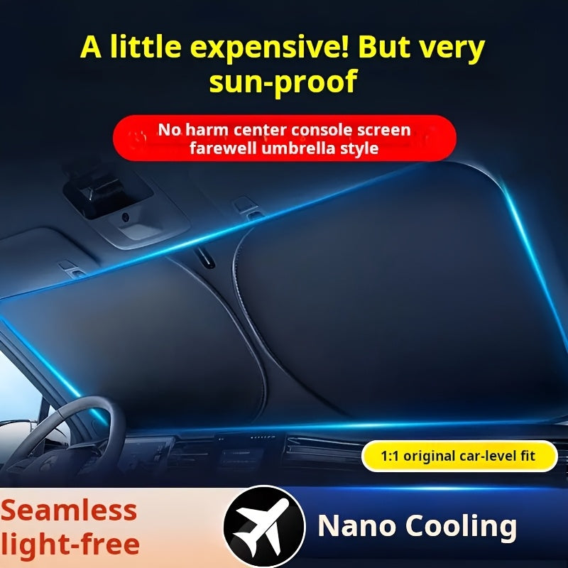 1 car windshield visor for heat insulation and interior protection.