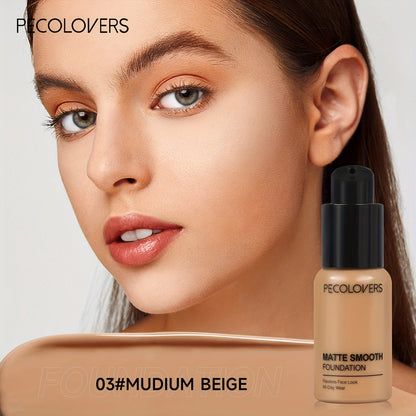 1pc PECLOVER Matte Smooth Foundation - Liquid BB Cream for All Skin Tones, Waterproof, Long-Lasting Oil Control, Hydrating Concealer, Multi-Use for Uneven Skin Tone Correction, Natural