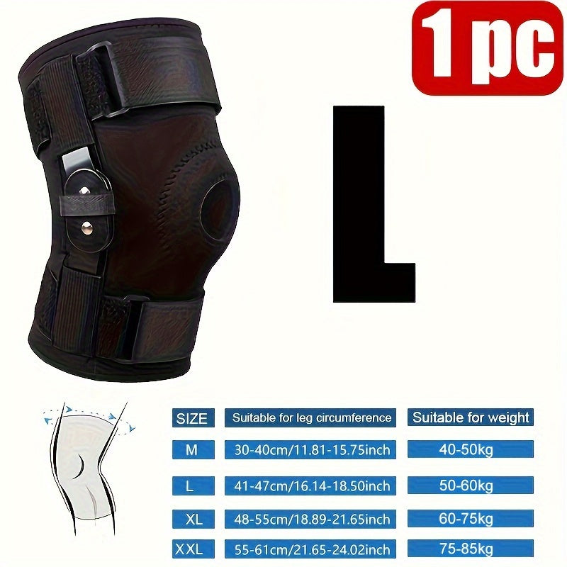 1 pc Knee Brace with Steel Plate Support and Double Straps for Rehabilitation and Joint Protection. Order one size up.