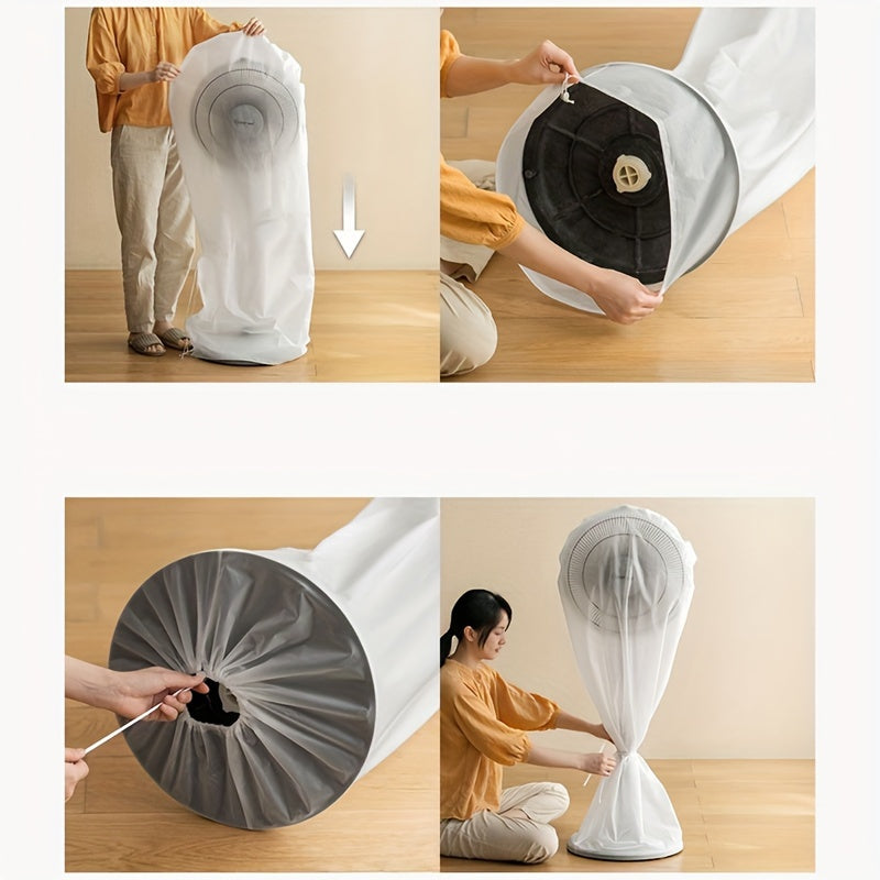 Durable polyester dust cover for electric fans, designed for vertical floor standing models, includes all-inclusive protection for 1 PC fan