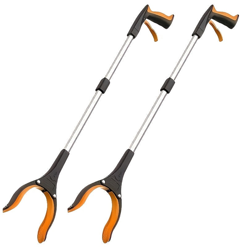 Two-Pack of Foldable Reaching Grabber Tools, 32-Inch Aluminum, Jaws that Rotate 360 Degrees, Magnetic Tip, Ideal for Elderly/Seniors, Easy to Use and Lightweight, Versatile Design with Multiple Components