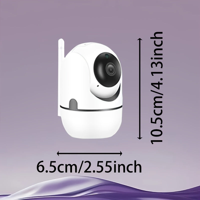 WiFi-enabled home security camera with 1080p resolution, infrared night vision, motion detection alerts, two-way audio, wireless surveillance capabilities, USB power option, and pan/tilt control. Compatible with mobile devices (SD card not included).