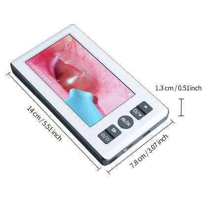 3.5mm Camera Ear Cleaning Tool with 4.3" IPS Screen, Rechargeable Battery, Photo & Video Functionality for Safe & Gentle Earwax Removal at Home