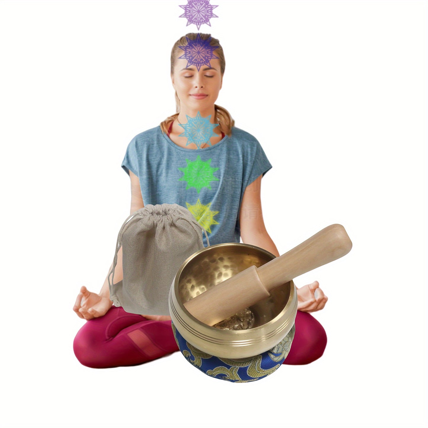 Handcrafted singing bowl set for meditation, yoga, chakra healing, and stress relief. Unique spiritual gifts for Eid Al-Adha.