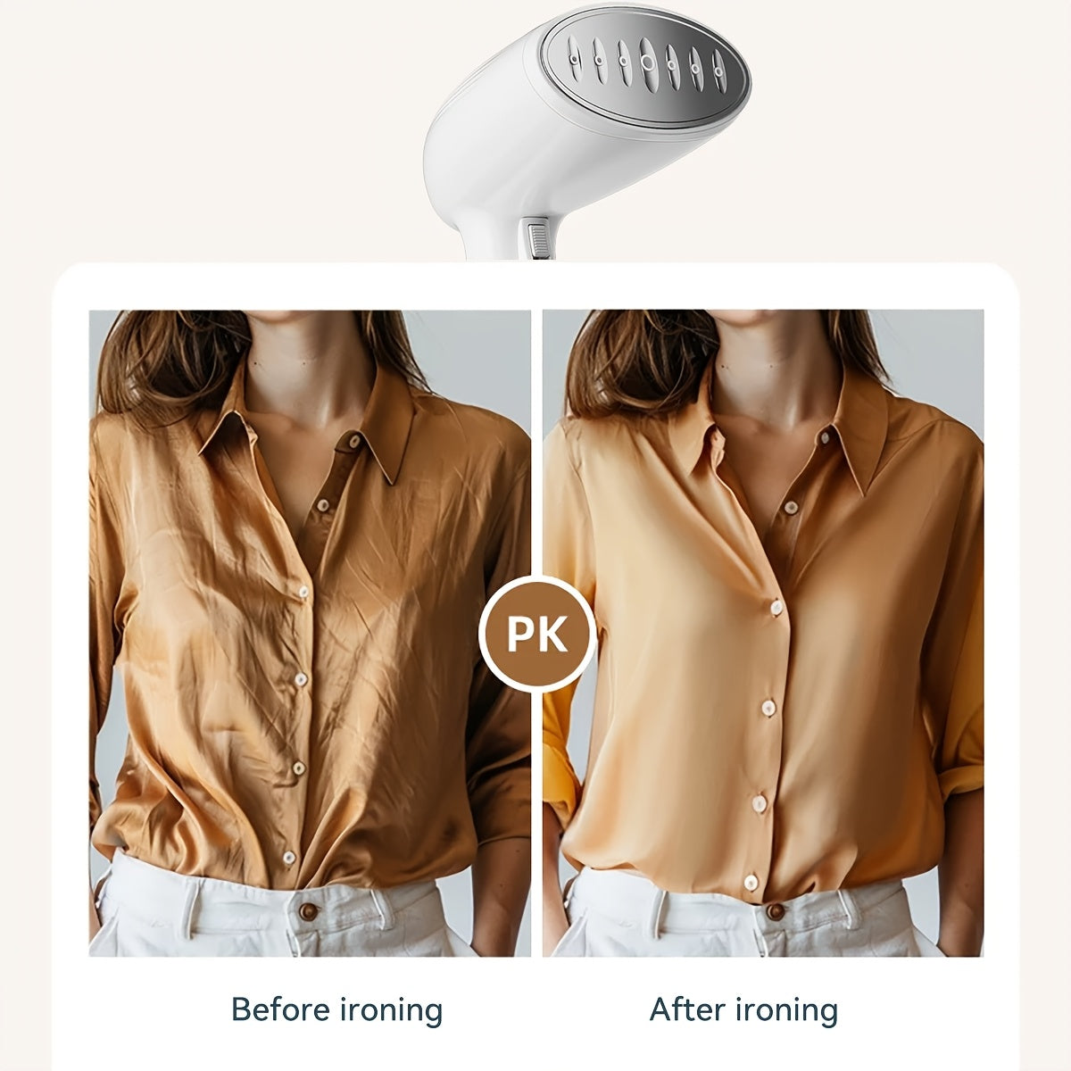 Effortlessly remove wrinkles from any fabric with this convenient handheld ironing machine - a high-power clothes wrinkle remover designed for easy use in the comfort of your home.