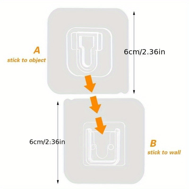 Clear acrylic wall hooks with strong adhesive for kitchen and bathroom storage. Easy to install and adjustable socket holder. Provides reliable adhesive for organizing kitchen items.