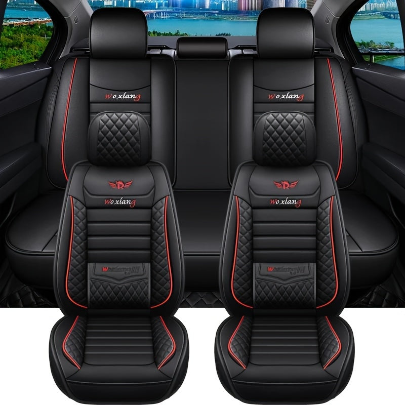 1 piece PU leather car seat cover with sponge filling, hand washable, fits major models, stylish and durable.