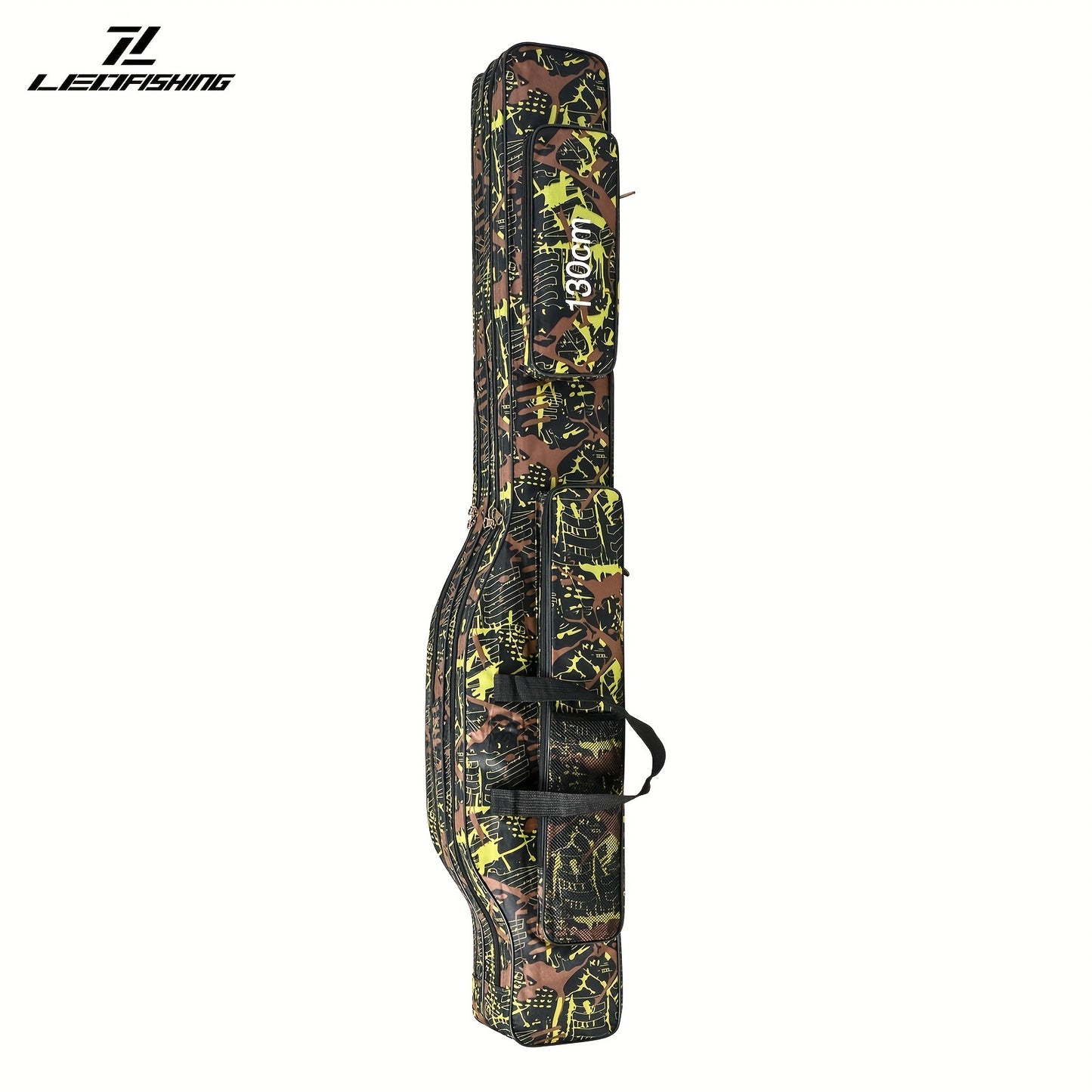 Portable and waterproof fishing pole storage bag for outdoor activities.