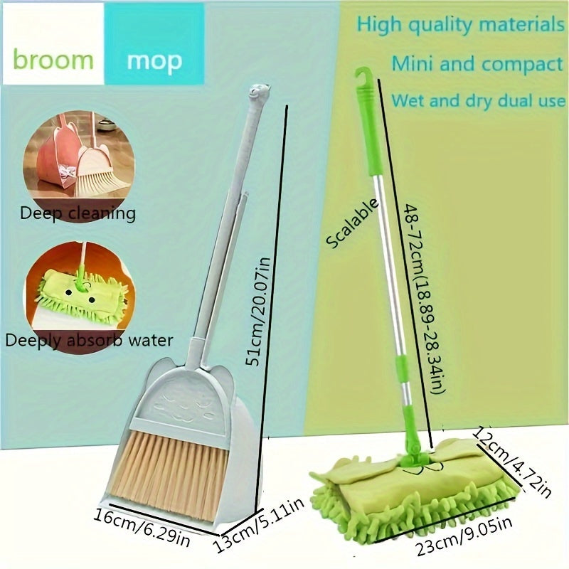 Mini Dual-Use Household Cleaning Mop - Portable Plastic Floor Cleaning Tool for Living Room, Bedroom, Kitchen, and Hard Floors. Perfect for Back to School Cleaning Supplies