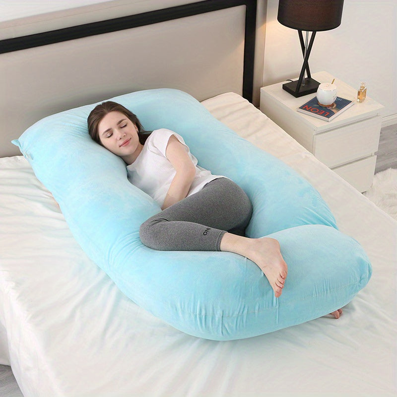 Stay comfortable and supported with our stylish J-shaped pregnancy pillow. Designed to provide perfect sleep for mothers-to-be, this pillow offers much-needed support during pregnancy. It also makes a thoughtful gift for Christmas, Halloween, and