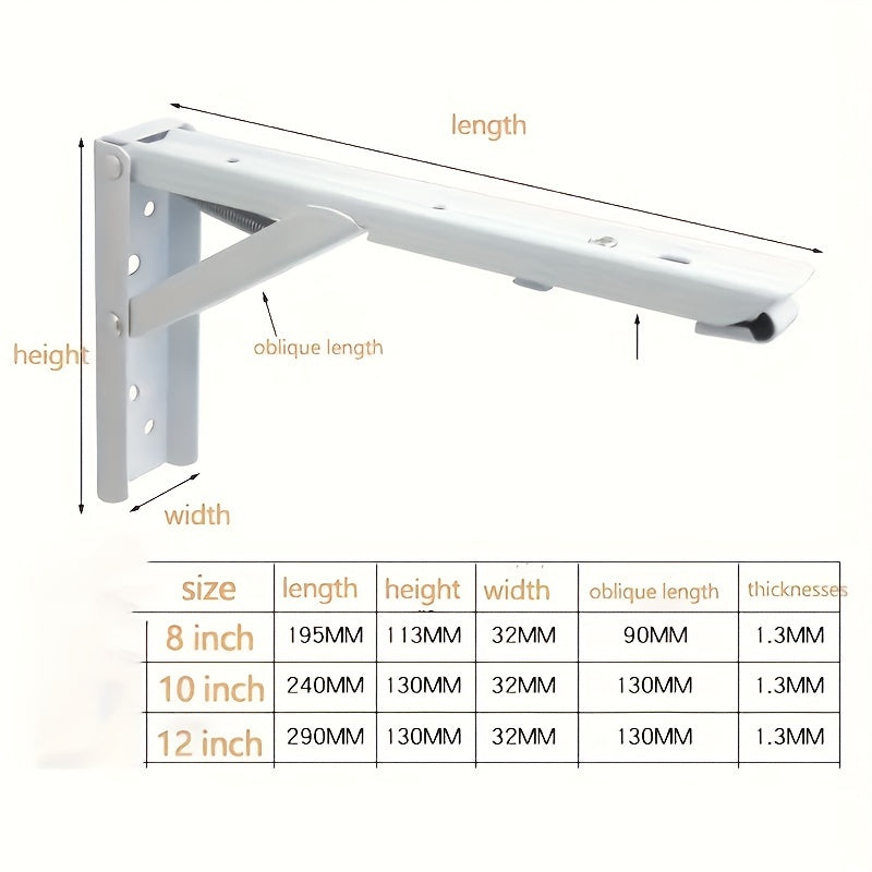 2pcs Heavy Duty Stainless Steel Folding Brackets for DIY Floating Shelves