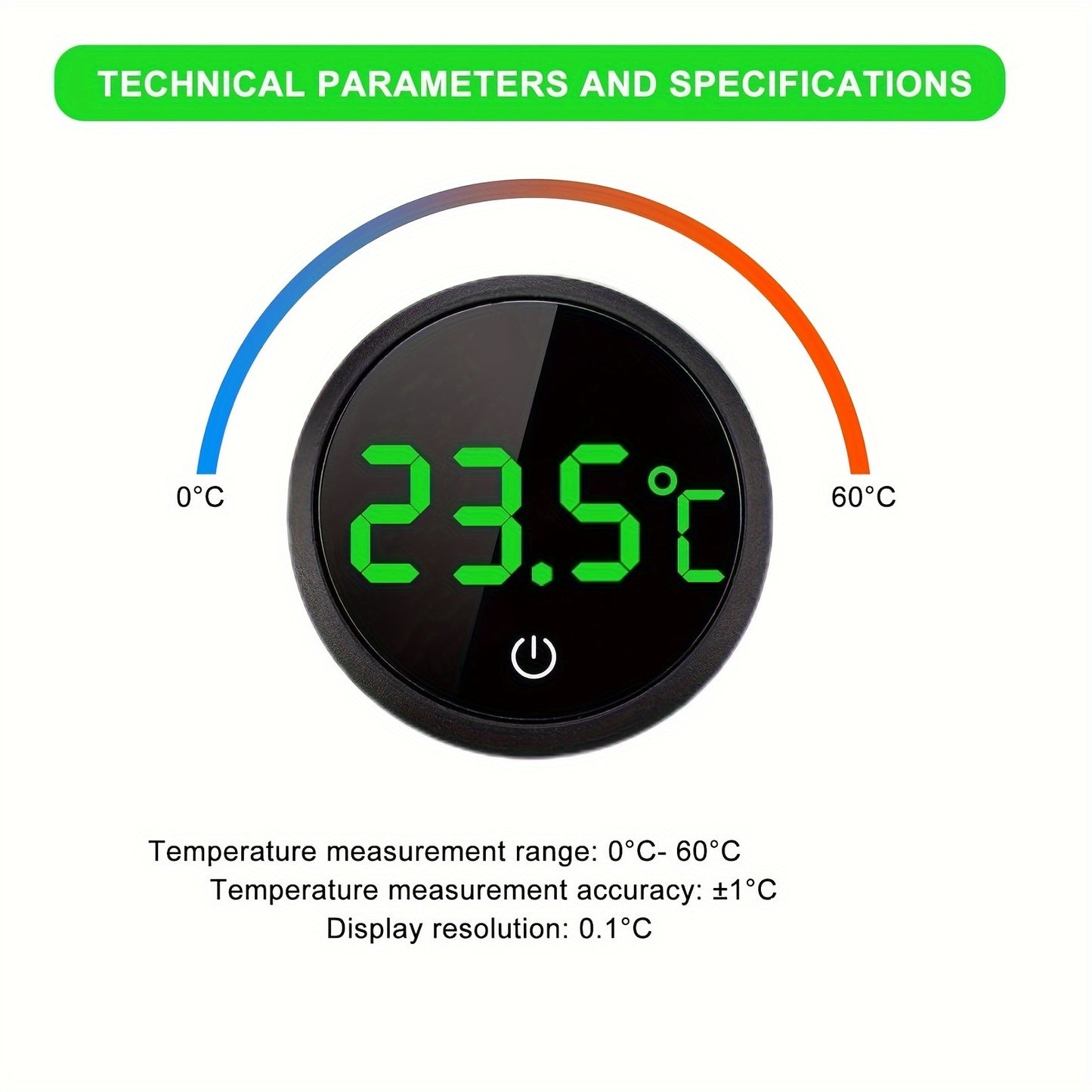 Akvarium tankining haroratini kuzatish uchun Mini Round LCD Raqamli Termometr; baliq tanki muhitida aniq sensor.