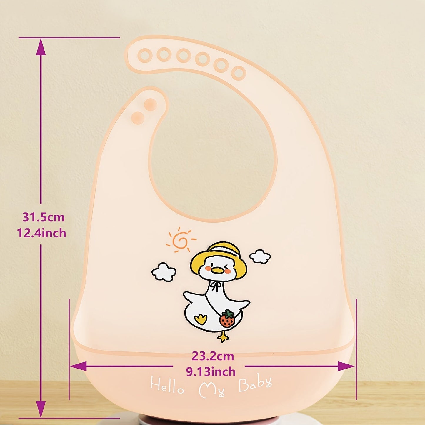 Soft and durable feeding bibs with adjustable neck band for cute babies, waterproof and adorable.