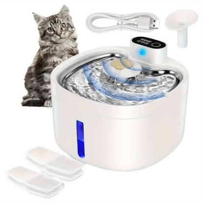 CW-WSJ2Cat fountain, 88oz/2.6 liters wireless automatic pet water dispenser with motion sensor, ultra-quiet and suitable for cats and dogs.