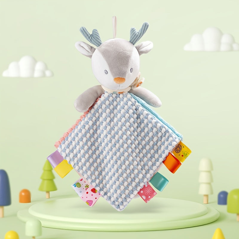 CEKCEK Baby Plush Toy & Comforter Blanket is a hand washable embroidered plaid throw with an animal theme. This multifunctional soft polyester security blanket is perfect for use in a stroller or crib. It also makes an educational gift for children aged