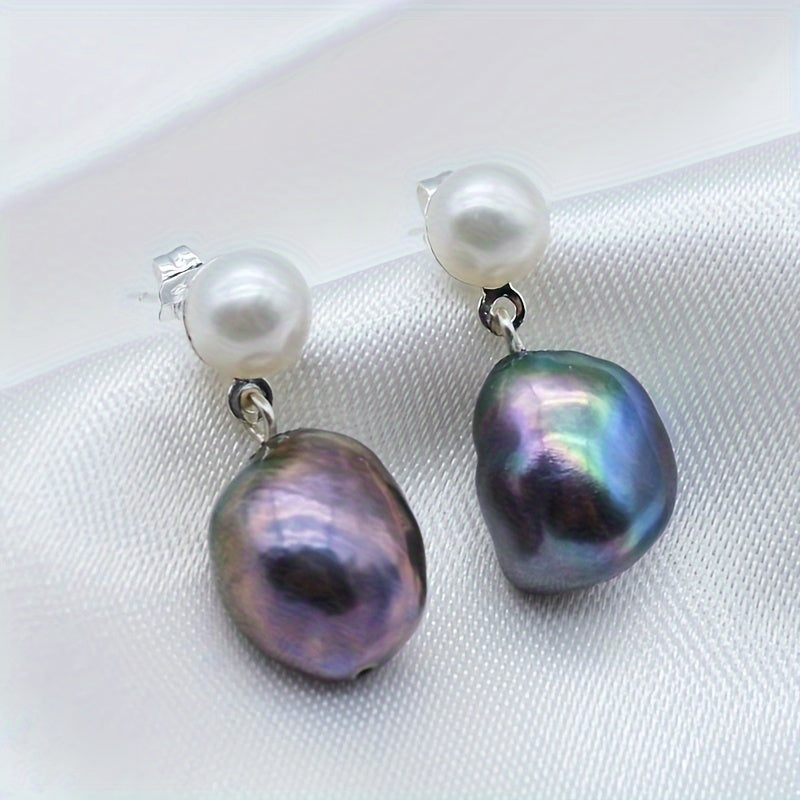 Simple yet elegant, these 1 Pair of Saudade Freshwater Baroque Black Pearl Drop Earrings are made with 925 Sterling Silver Plating. These June Birthstone Studs are perfect for women who appreciate fashion jewelry. They are great for daily wear and make