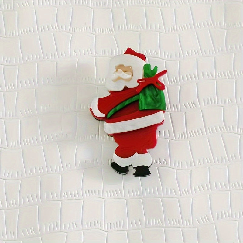 Unique Santa Claus Brooches - Adorable Acrylic Pins to Add a Fun Touch to Your Outfit or Bag - Simple and Stylish Design