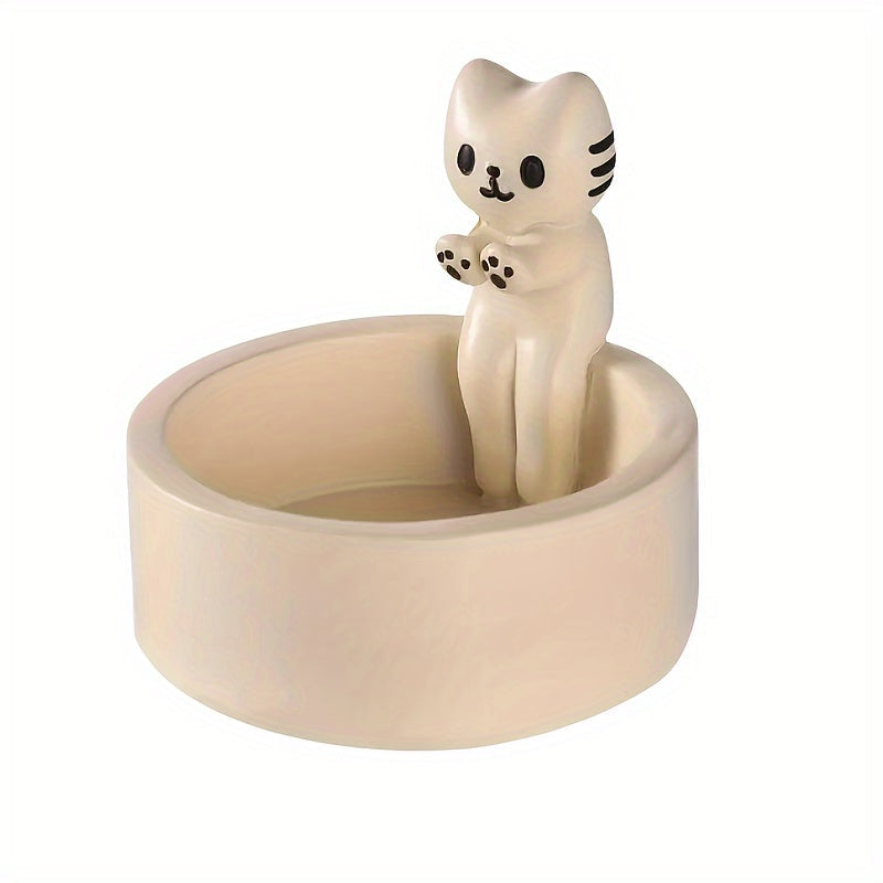 Kitten Candle Holder for Cat Lovers - Cute Cat Design with Warming Paws - Perfect for Room Decoration (Candles Not Included) - Ideal Christmas or Halloween Gift