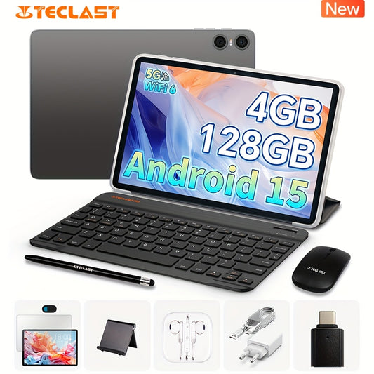 Yangi Teclast P30T plansheti, Android 15 bilan, 10.1 dyuymli IPS ekran, 4GB+8GB RAM, 128GB ROM, 1TB TF karta kengaytmasi, Unisoc T606 CPU, 6000mAh batareya, WiFi6, klaviatura, qoplama, zaryadlash to'plami, planshet