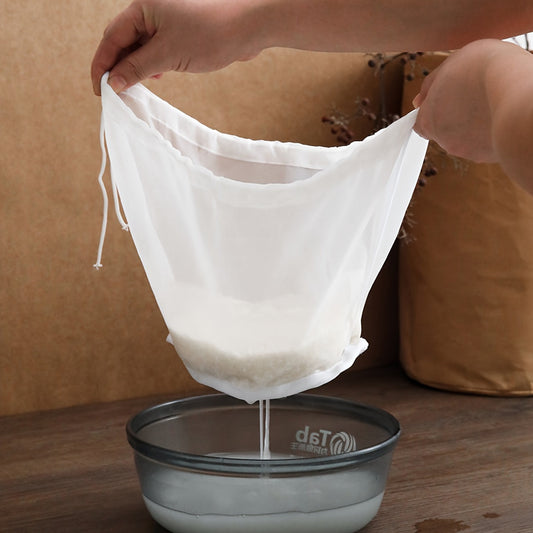 Nylon Filter Bag with Wide Mouth for Versatile Filtration of Soy Milk, Coffee, Juice, and Wine Residue - Ideal for Craft Beverages