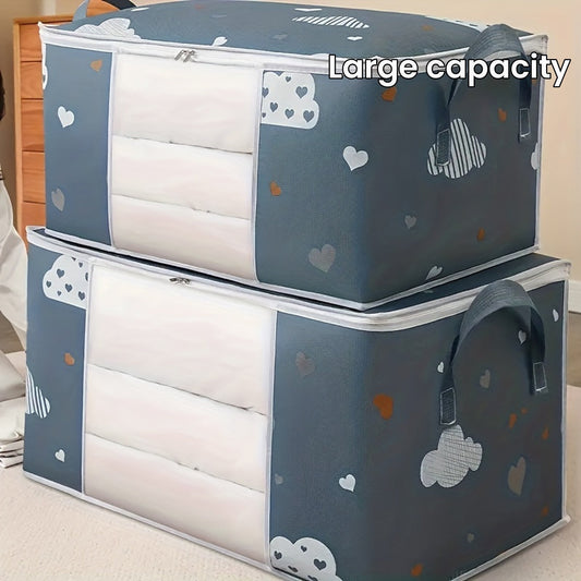 Large cotton storage bag for clothes and quilts with dustproof properties, ideal for moving or home organization. Ideal for storing household items and keeping your space organized.