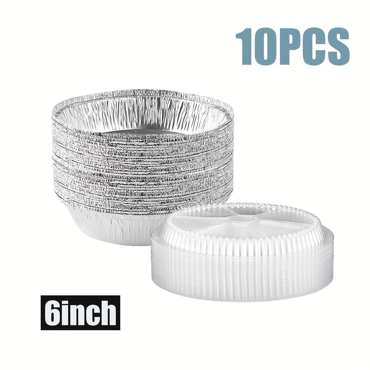 Round Disposable Baking Containers with Lids - Available in 10 or 30 Pack, Aluminum Foil Pan Set perfect for Dining, Cooking, and Outdoor Events. Ideal for To-Go Pie Tins, Oven-Safe Roasting, and Storage Pots.