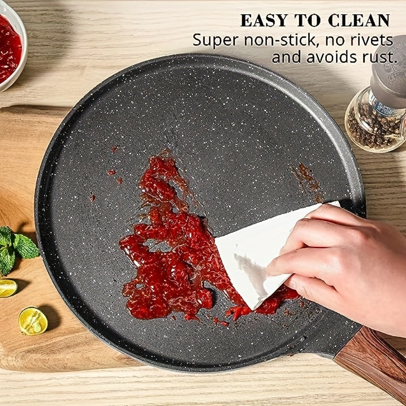 10-Inch Nonstick Crepe Pan with Swiss Granite Coating, Aluminum Pancake Skillet, Includes Stay-Cool Handle, Compatible with Induction Cooktops, Free of PFOA