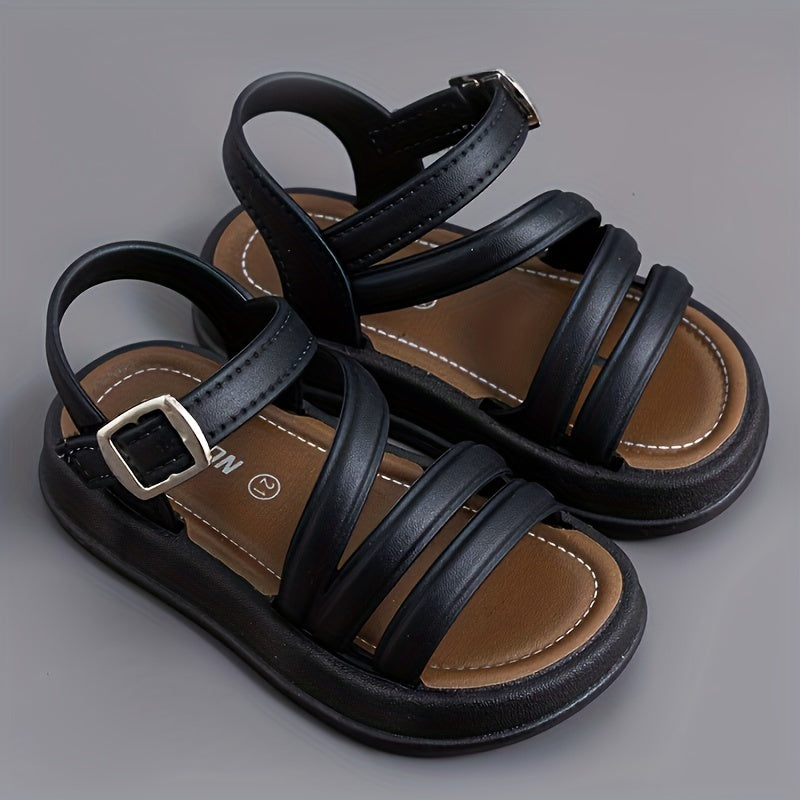 Quick-dry, fashionable girls' sandals for beach and outdoor activities with adjustable hook-and-loop closure and open-toe design.