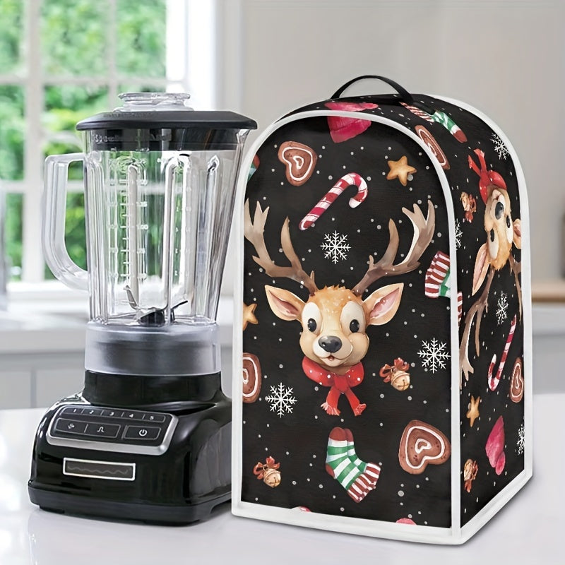 Christmas-themed Universal Blender Dust Cover with Top Handle - Protects Your Kitchen Appliance and Fits Most Blenders, Juicers, and Food Processors