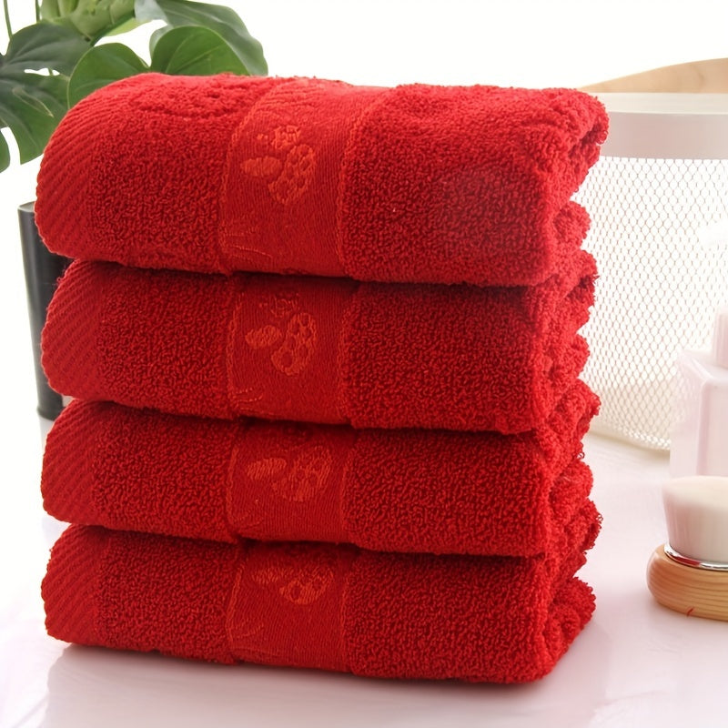 Cotton hand towel set for travel, gym, camping, sports, or as a gift. Soft, thick and fast drying. Size: 33*73cm (12.99*28.74 inch). Perfect for New Year, Spring Festival, or weddings.