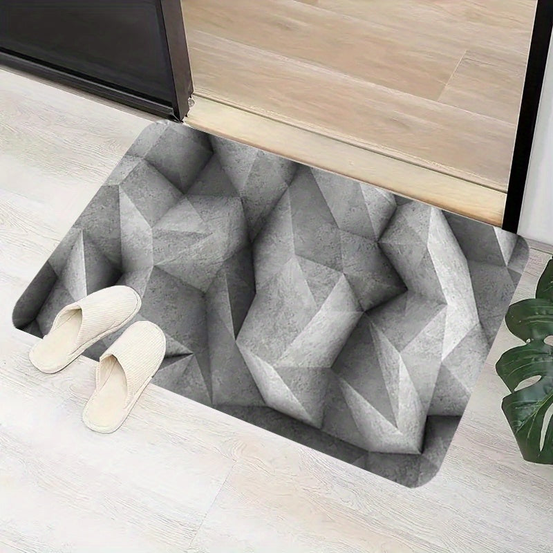 1 Piece of Modern 3D Illusion Doormat - Non-Slip, Easy to Clean, Made of Thick 1.1cm Polyester Fiber, Anti-Fatigue Kitchen Mat, Suitable for Living Room, Entryway, Balcony, Home Decor