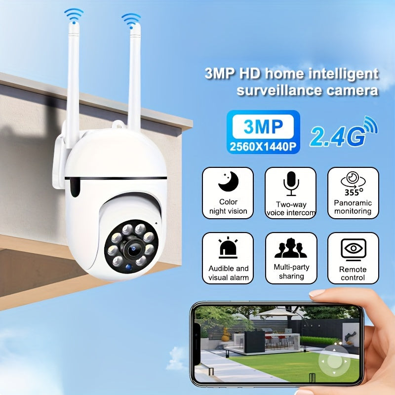 The Teruhal 1440P Wireless Security Camera features Night Vision for around-the-clock home monitoring. Stay connected with WiFi Enabled and Remote Viewing App Compatibility.