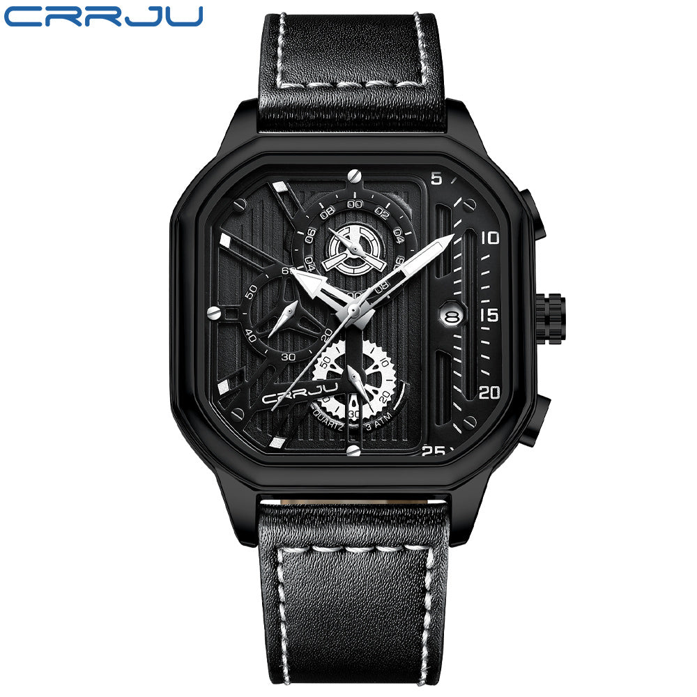 Ideal choice for gifts, the CRRJU Fashion Men's Chronograph Watch would make a stylish addition to any wardrobe.