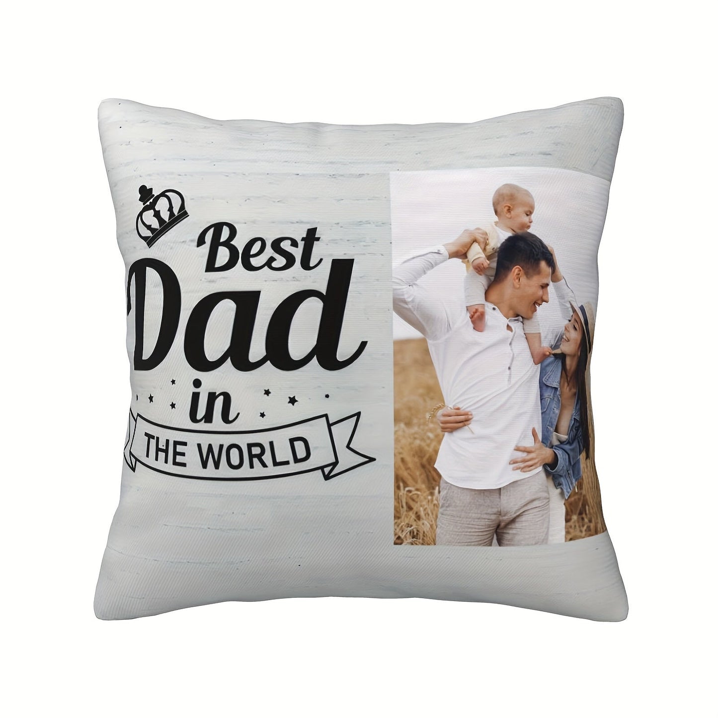 Personalized DAD Photo Pillowcase - Celebrate The World's Greatest Dad with this Special Father's Day, Christmas, Thanksgiving, Birthday Gift for Home, Room, Bedroom, Living Room, or Sofa Decor