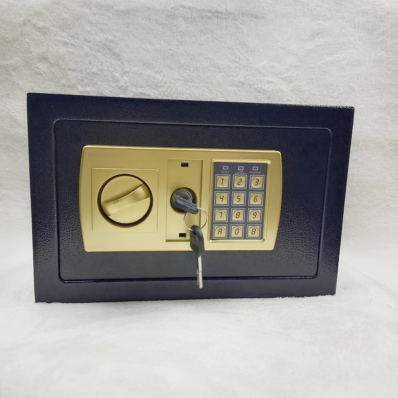 1pc Electronic Password Lock Safe Box for storing coins, paper money. Can be used for household or office storage.