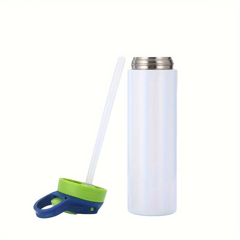 Stylish and durable stainless steel cup with bouncing lid and straw, keeps drinks hot or cold for travel, sports, and outdoor activities, makes a great gift.