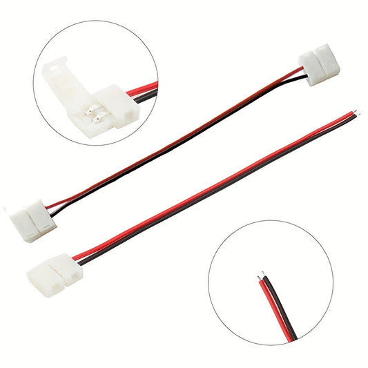 10 Quick Connect track light connectors connect easily with plastic material, no need for electricity or batteries. Linkable feature for single color LED strip lights.